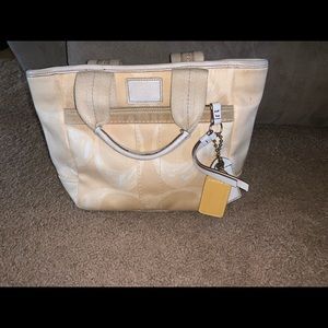 YELLOW TAN REAL COACH BAG